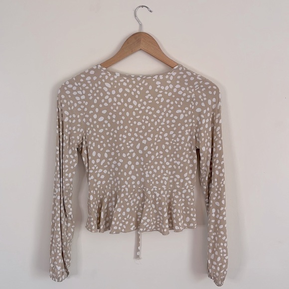 Wild Love Front Tie Spotted Crop Top - Picture 2 of 4